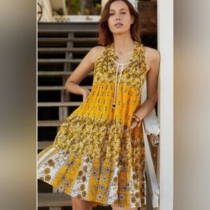 Sunny Floral Halter Mini Dress